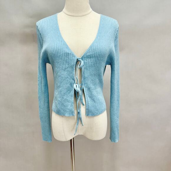 Everlane The Cotton-merino Front-tie Top - Picture 1 of 14